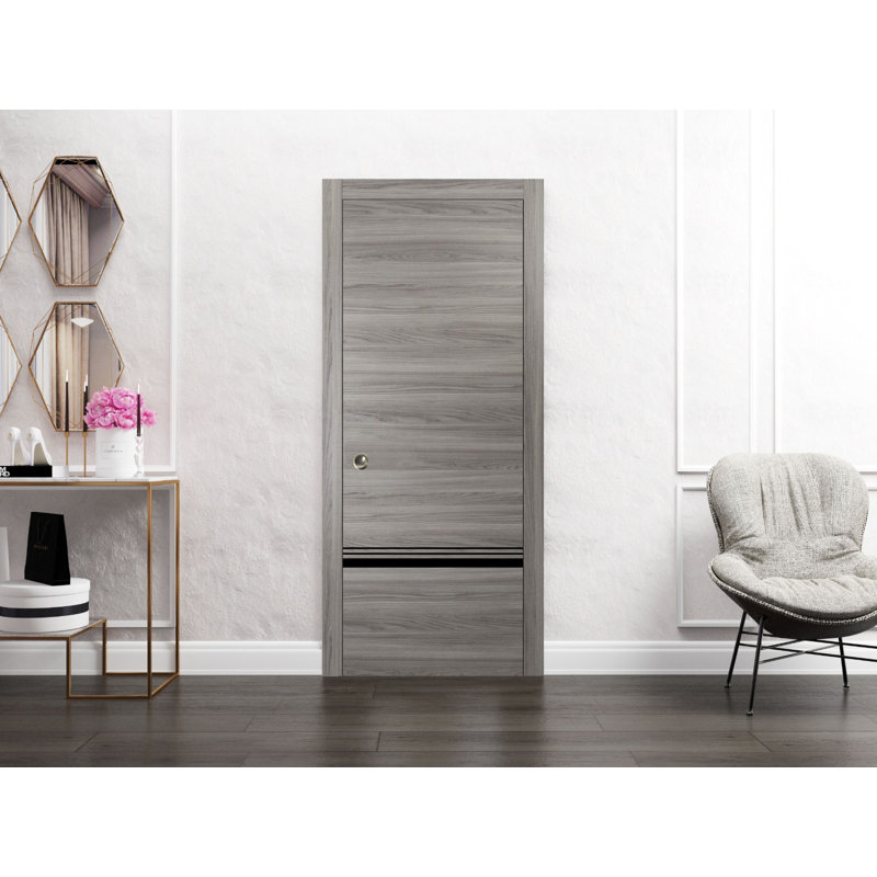 Porte pliante en bois massif massif, Frêne gingembre, 36 po x 80 po