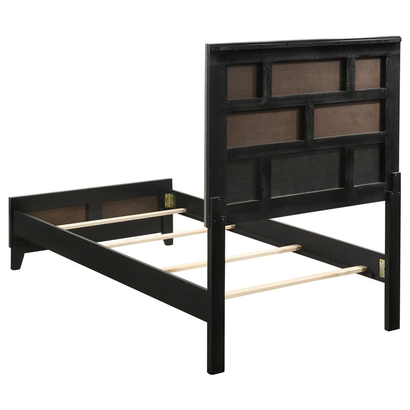 Watson 4-Piece Twin Panel Bedroom Set in Grey Oak and Black