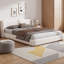 Base de lit plateforme avec tête de lit à oreilles rembourrée Boucle, base en bois massif avec lattes de soutien, base de lit moderne et moelleux sans sommier-1255702180