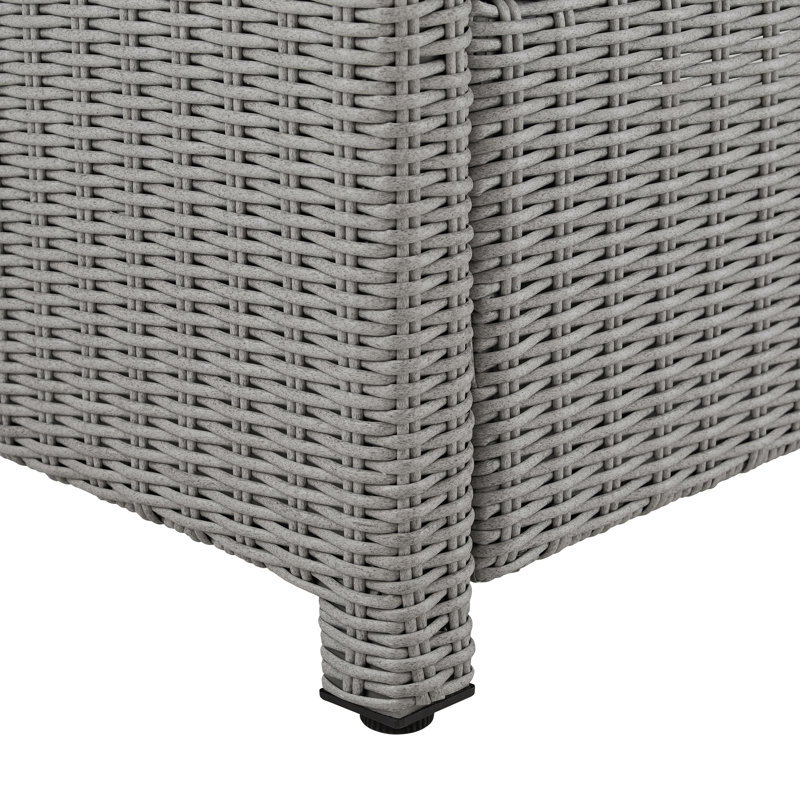 55'' Wide Metal Loveseat with Cushions, Gray, Gray