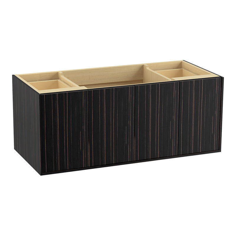 Meuble-lavabo Â« Jute Â» de 122 cm (48 po) avec 2 portes et 2 tiroirs, dont un tiroir supÃ©rieur divisÃ©, Velours ébène
