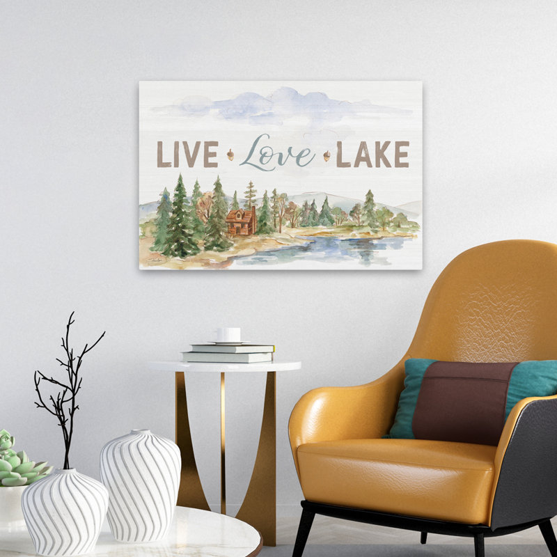 Rustic Retreat IV - art bleu chalet brun brun, H 16 po x l 24 po