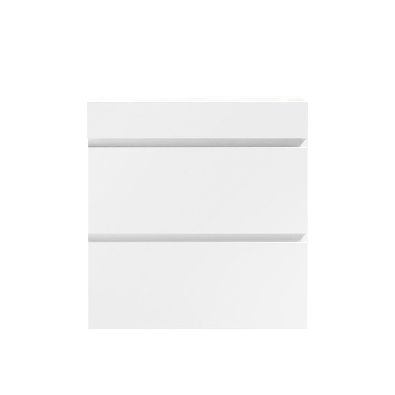 Lavabo intégré à surface solide blanc brillant - Design moderne pour salle de bain sans drain ni robinet