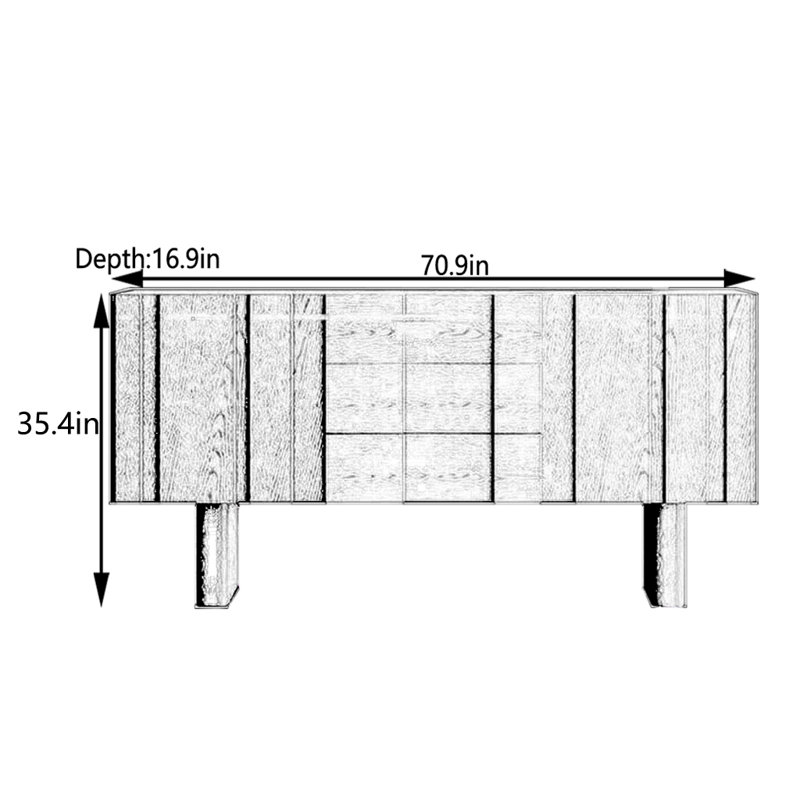 Retro    Minimalist   Sideboard, Black
