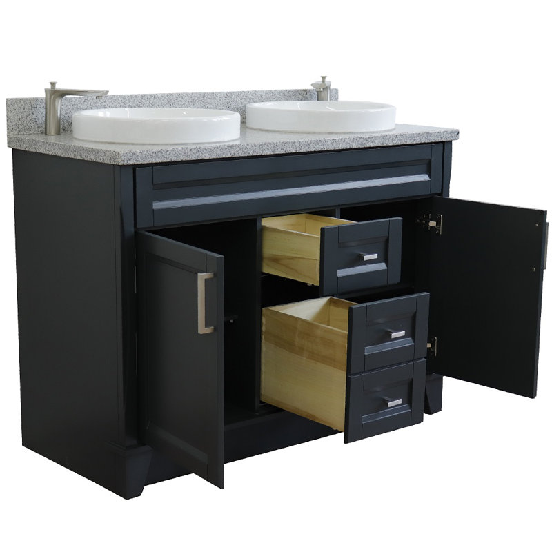 Ensemble de meuble-lavabo double 49 po Rouleau, Gris