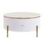 Table d'écriture contemporaine avec tiroirs, décoration en marbre exquis, élégante vitrine élégante à pieds dorés, motif gracieux spacieux, ornement, grande capacité de rangement, fabrication-830201074