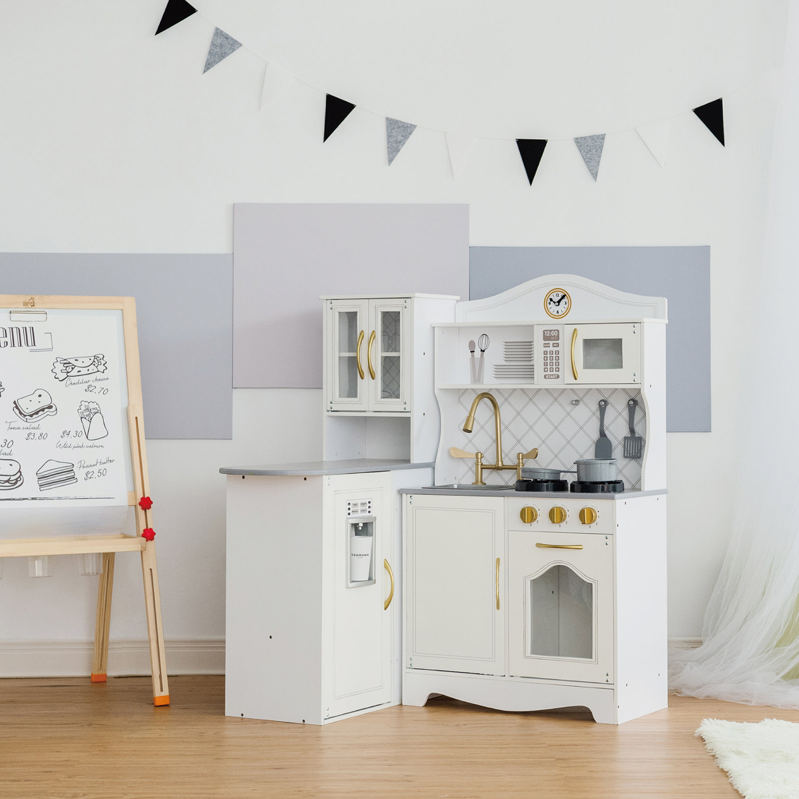 Teamson Kids Little Chef Retro Play Kitchen Set with Effects	