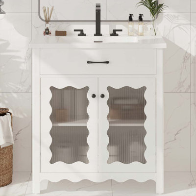 Meuble-lavabo 31 po avec verre trempé
