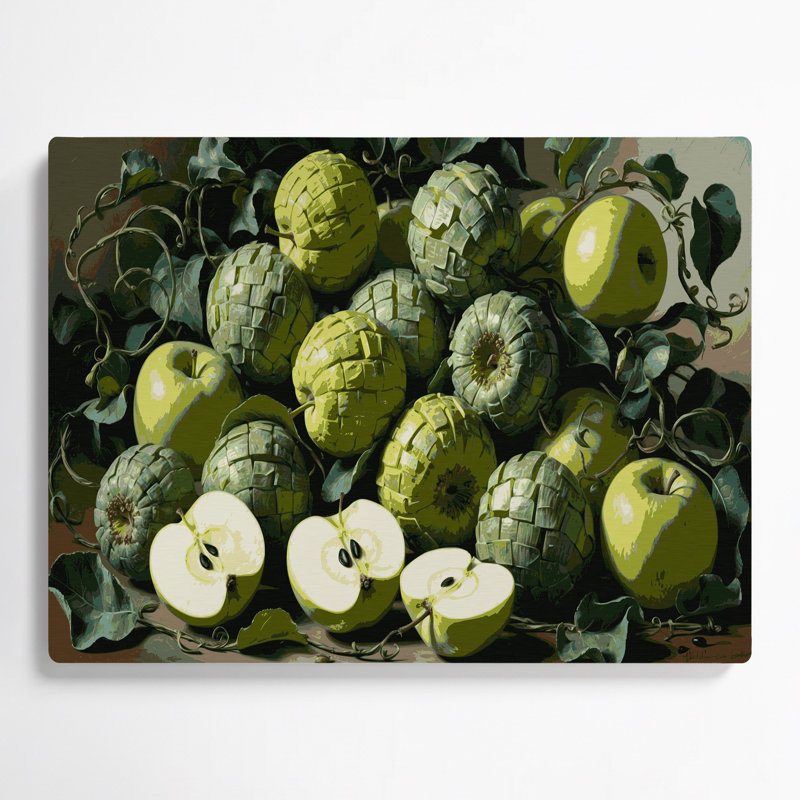 Art mural en métal vert pomme sauvage, H 11 po x l 14 po