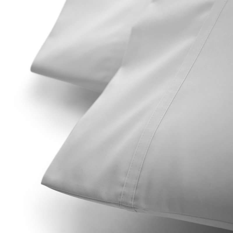  Spencer Solid 475 Thread Count 100% Cotton Queen Sheet Set, Stone Gray, Queen