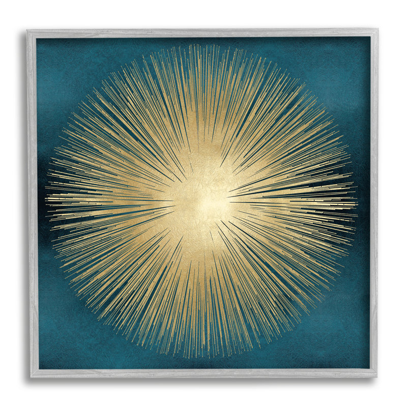 Déco soleil levant sur bleu foncé - impression, H 24 po x l 24 po x P 1,5 po, Giclée encadrée noir minuit