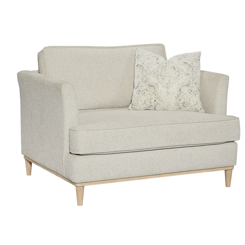 Chaise rembourrée Haley et 1/2 avec coussin, blanc
