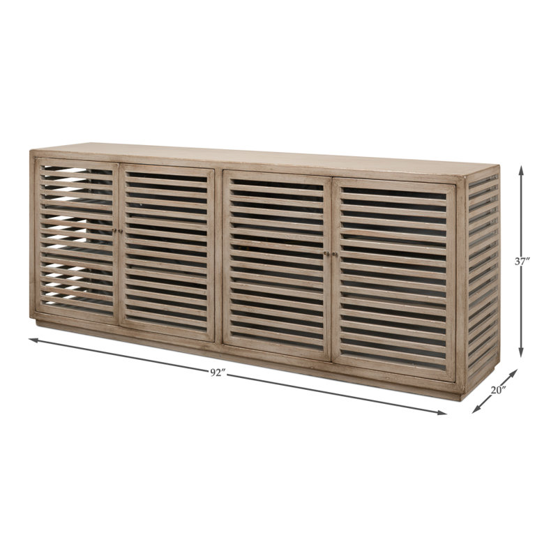St. Nevis 92'' W Solid Wood Sideboard, Gray
