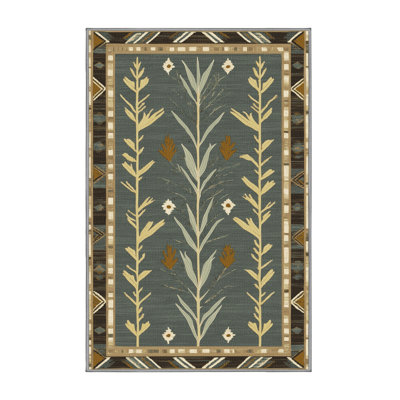 Washable Desert Flora Southwestern Area Rug