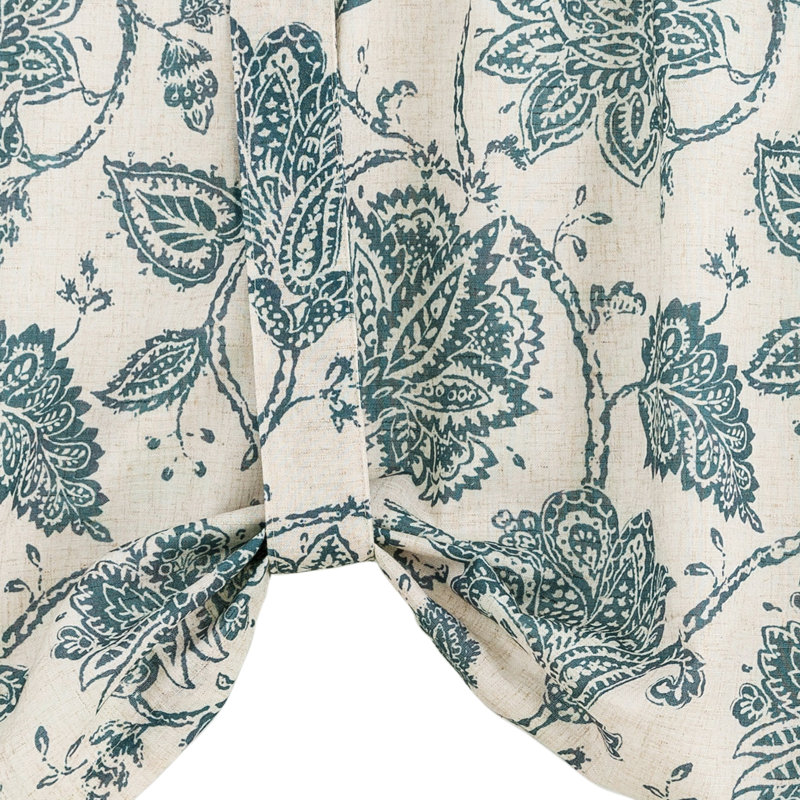 Chappory Floral Window Valance, 50" W x 18" L, Blue