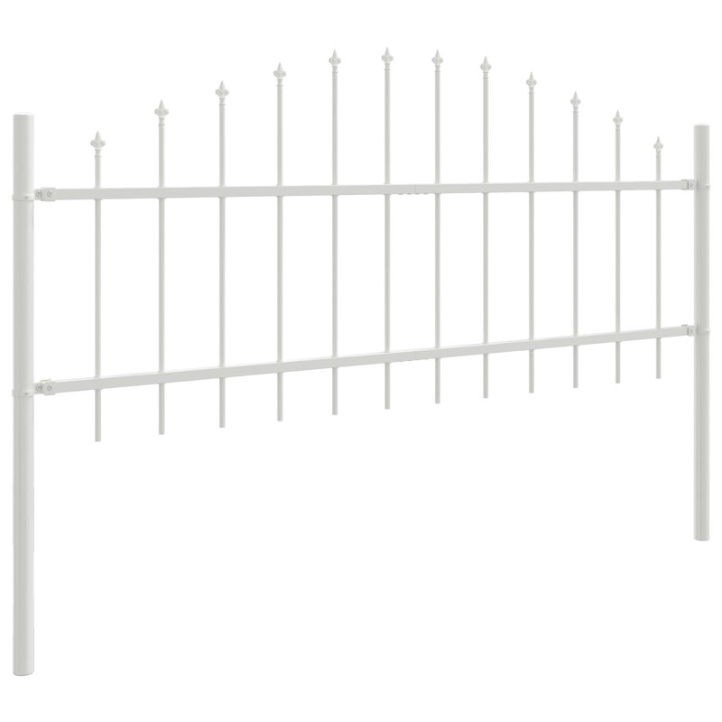115cm H x 170cm W White Steel Border Fencing