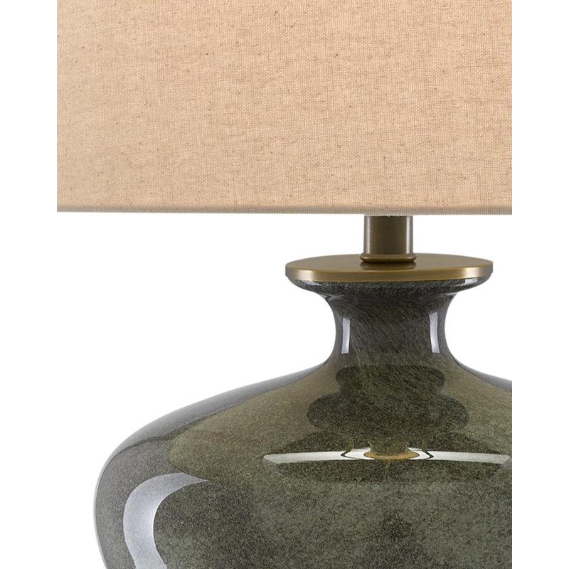 Greenlea Glass, Brass Table Lamp