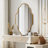  20" x 36" Silver Oval Bathroom Vanity Mirror, Aluminum Frame, 4mm HD Shatterproof Glass, Wall Mounted Vertical & Horizontal-925263782-925263781