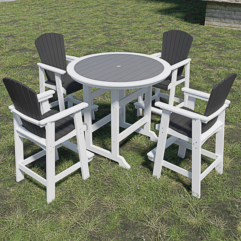 Ensemble de 5 tables de bar, tables de bar et tabourets
