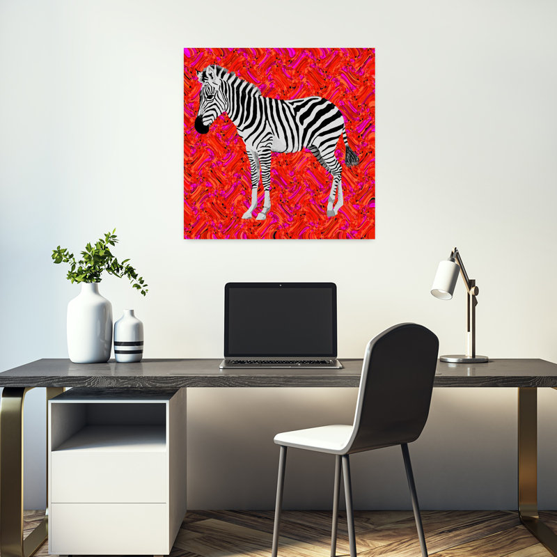Art contemporain, art zébré contemporain, H 18 po x l 18 po