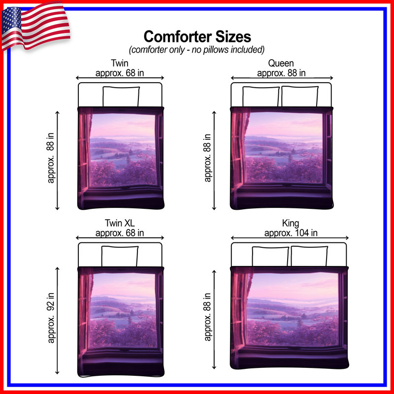Purple Window View Comforter, Queen