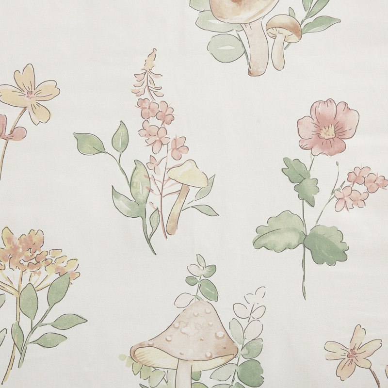 Édredon Mushroom Garden pour lit simple / simple TG, literie microbienne TG avec coussin en forme et motif floral