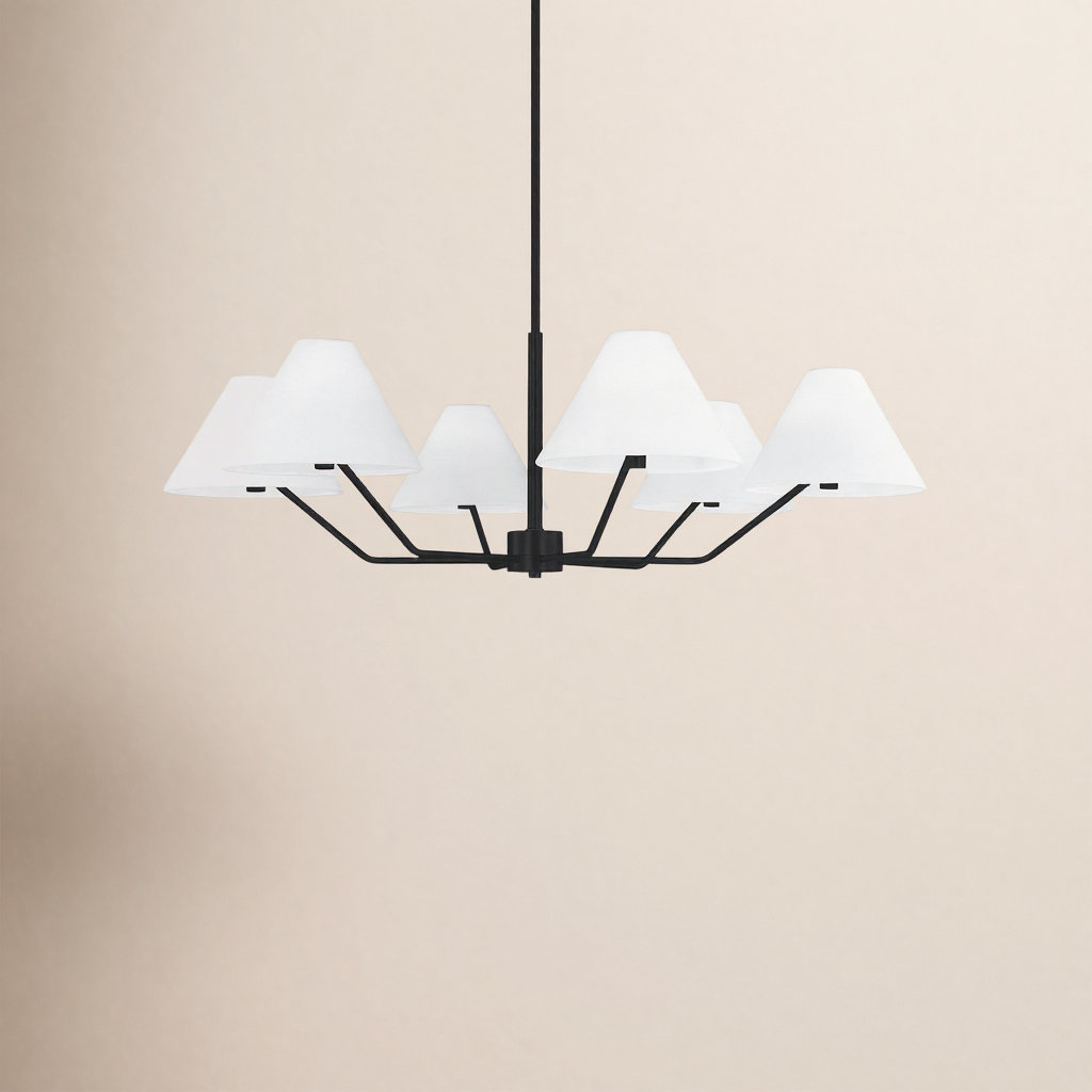 6-Light Chandelier, Midnight Black