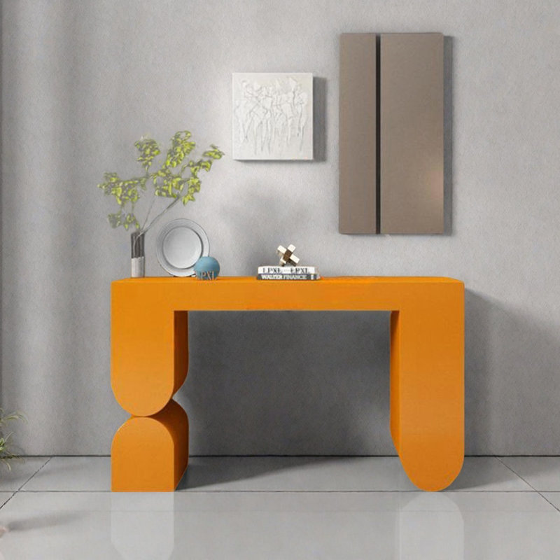 Modern Minimalist Console Table, 35.43" H x 55.12" W x 15.75" D, Orange