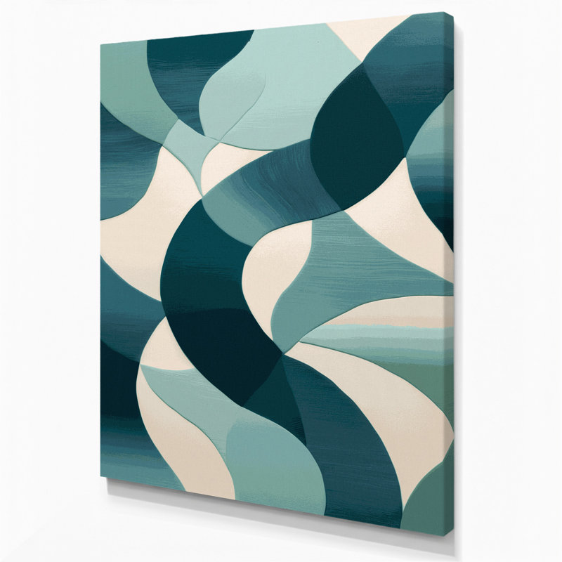 «Abstract Shapes 79», art mural sur toile bleue, H 30 po x l 20 po
