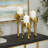 Gold Aluminum Metal Abstract Drip Decorative Candle Holder with Melting Designed Legs, Set of 3 12", 10", 8"H-69721441
