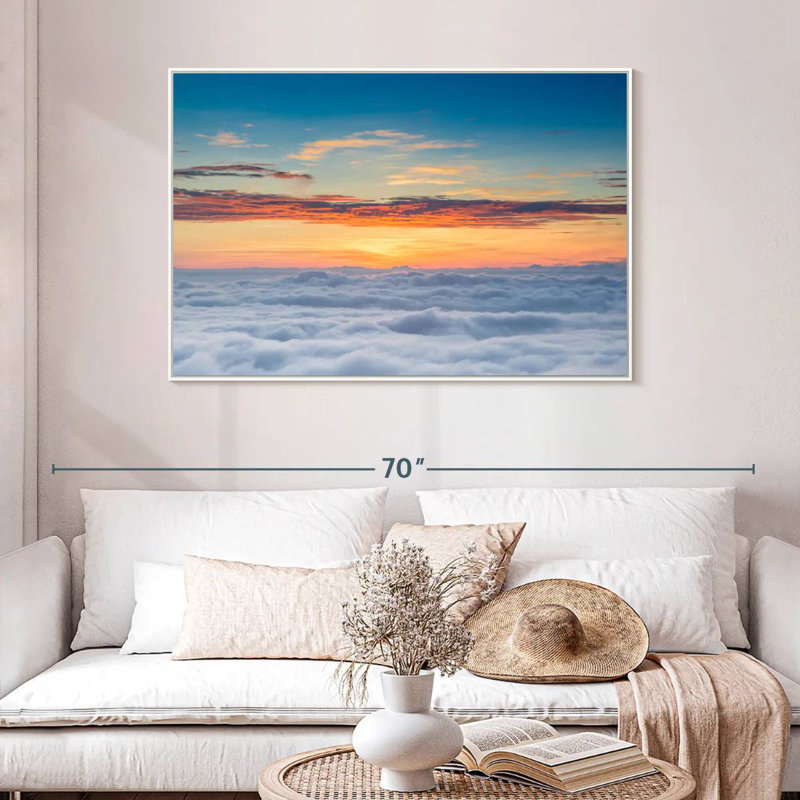 Sunscape Cloudscape, Cadre flottant blanc, 46 po x 31 po