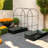 Spacious Metal Planters, Steel Arch Trellis Modern Outdoor Patio Garden