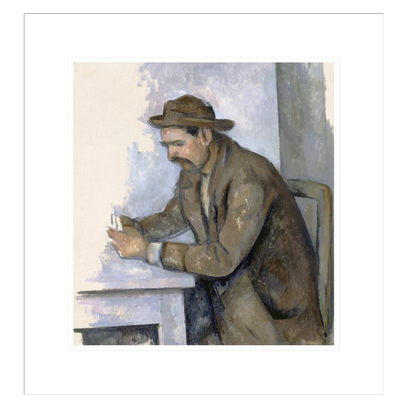 Le Joueur de Cartes par Paul Cézanne, H 18,75 po x l 17,75 po