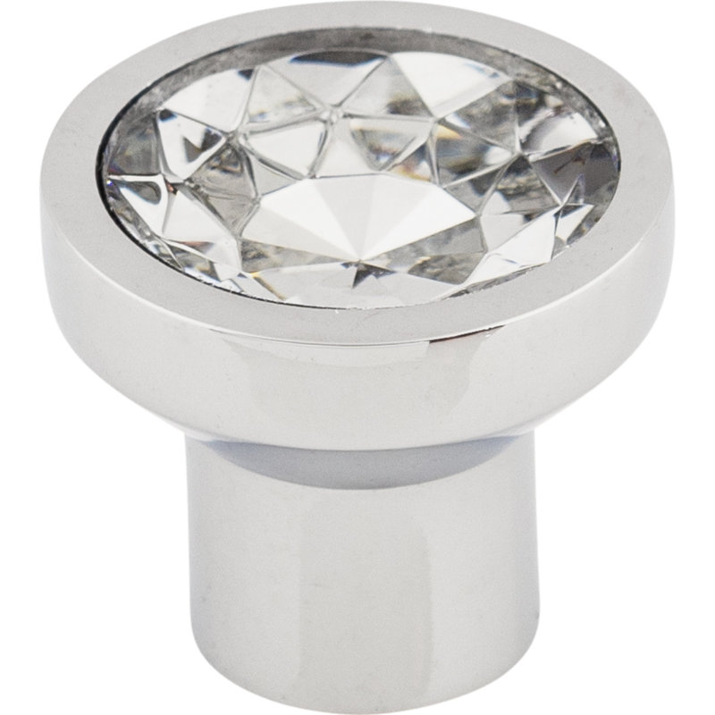 Wentworth Crystal Round Knob, Polished Chrome