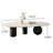 Laylla Modern 54" Coffee Table, White Sintered Stone Table-top, 3 Stainless Steel legs, Free form-826793243