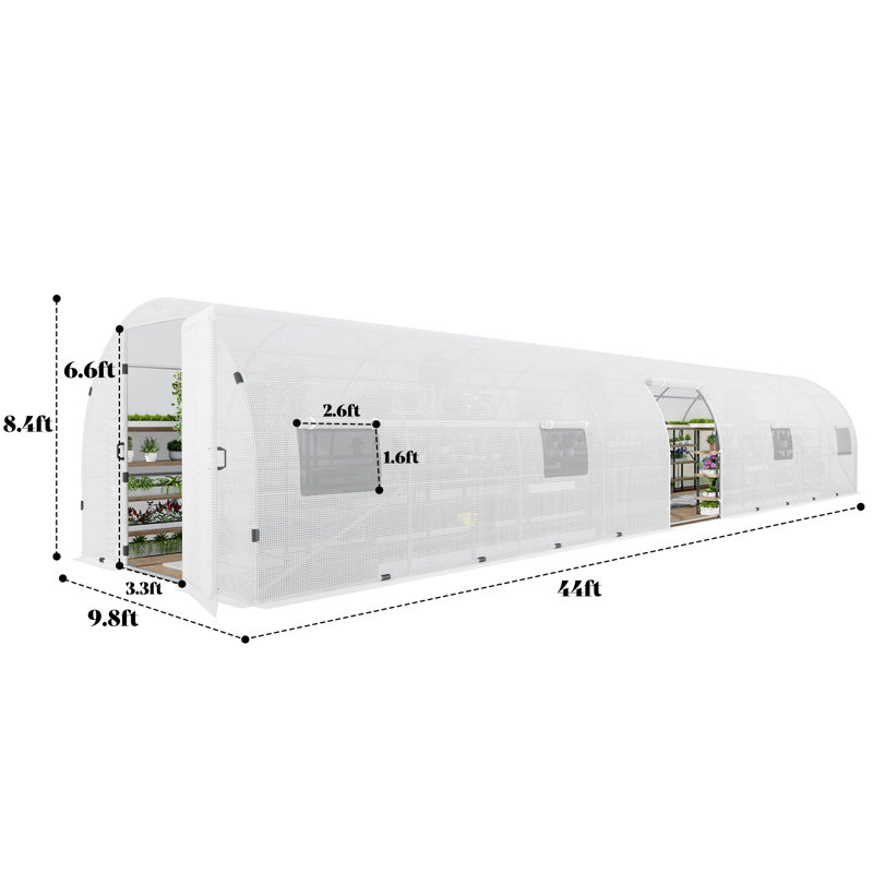 118" W x 528" D Hobby Greenhouse, White