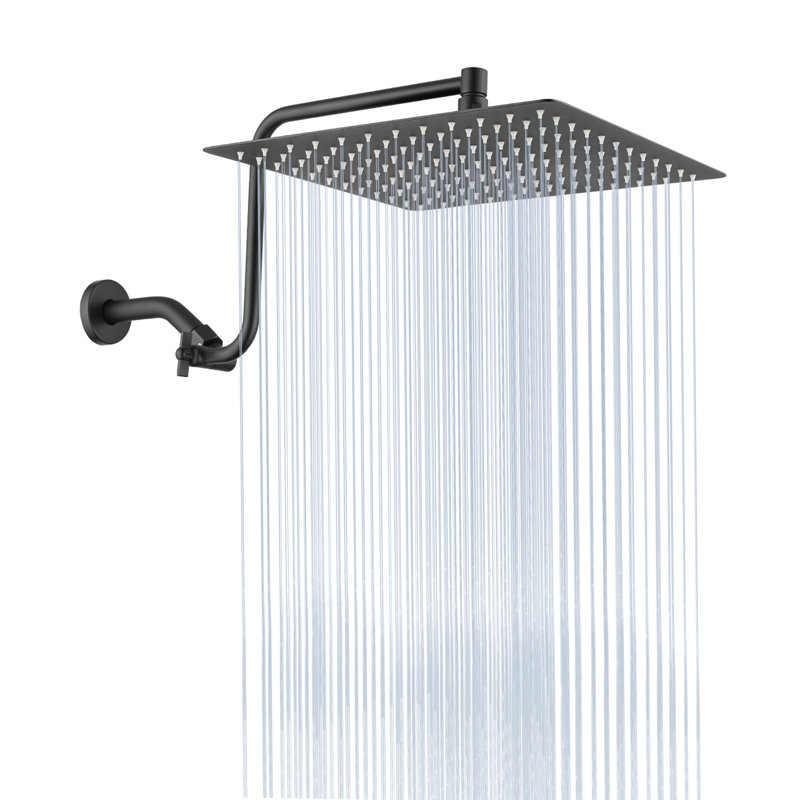 Pomme de douche à haute pression à bras réglable 12 pouces, pomme de douche fixe, Chrome chrome