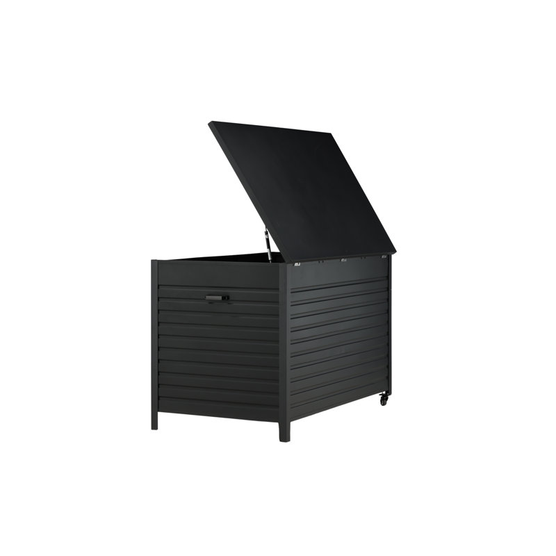 Rebrilliant Tackitt 150cm W Water Resistant Metal Deck Box in Black