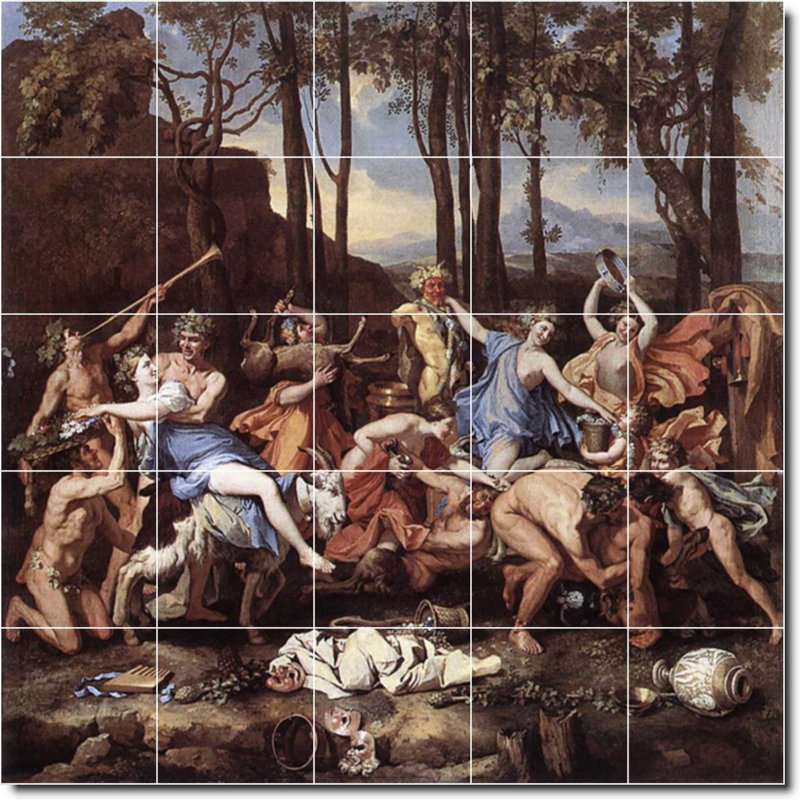Carreau de peinture murale 40 po x 40 po 8 po x 8 po, Mythologie - 06814