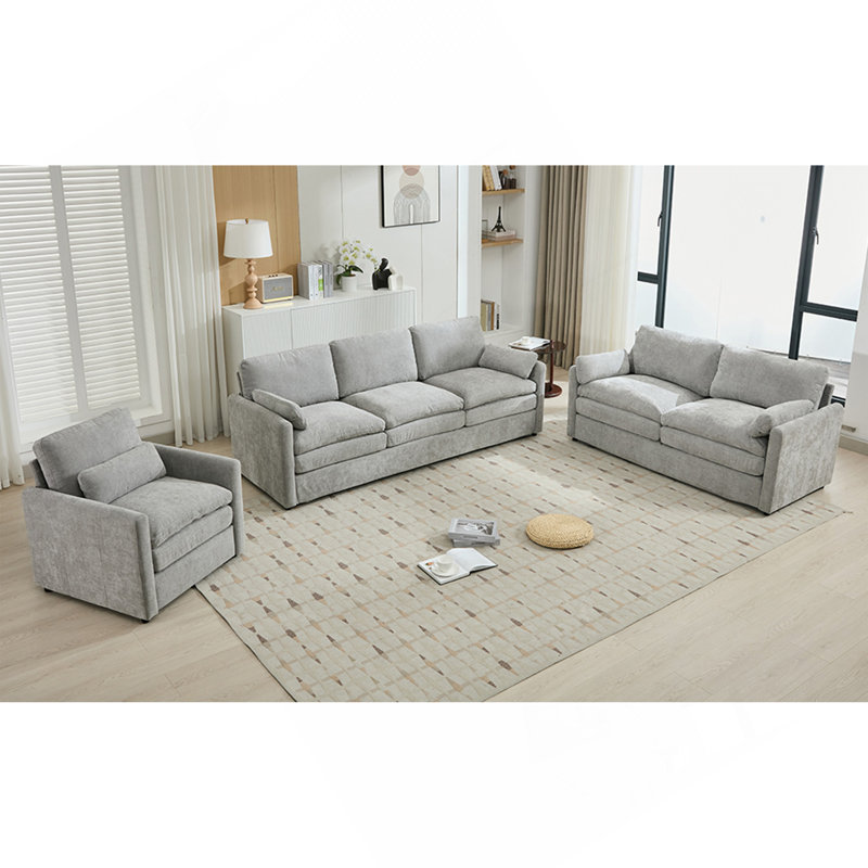 Ensemble de canapé rembourré Cozy surdimensionné Comfy Cloud Sofa, Gris clair