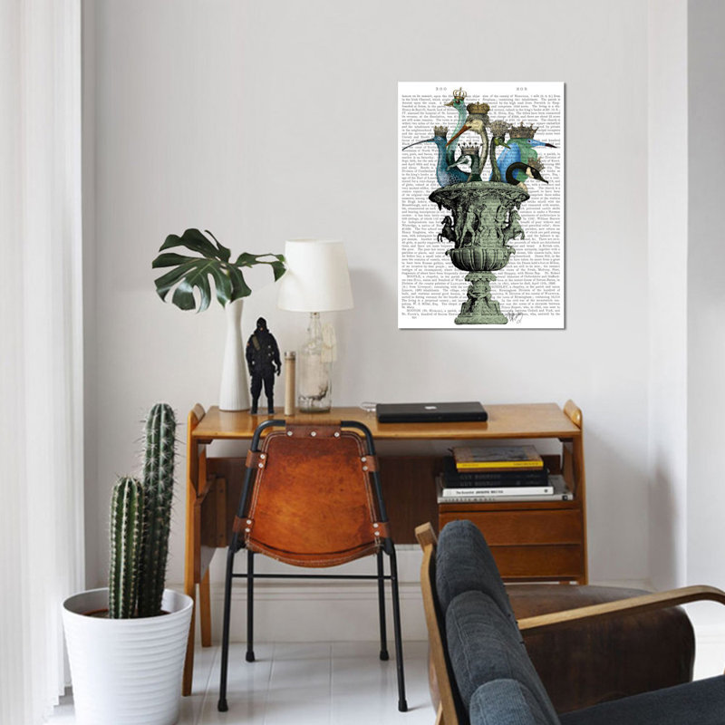 «Bird Bath», impression sur toile, H 26 po x l 18 po x P 1,5 po, Toile tendue, Pas de tapis
