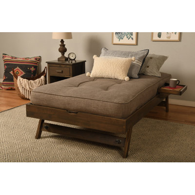 Lit escamotable en bois massif Emanuil (matelas inclus)