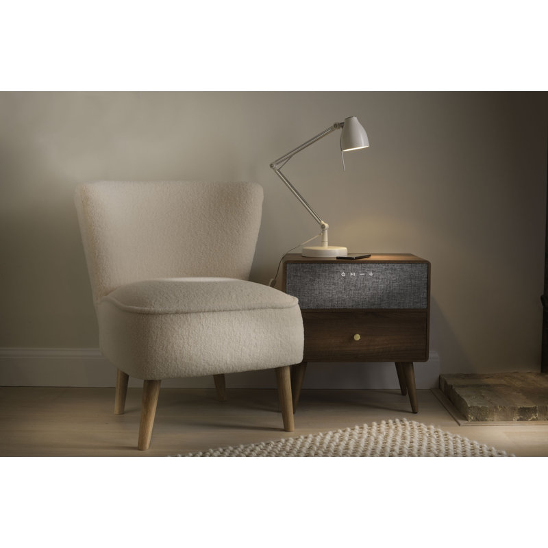 Lokken End Table with Built-In Outlets, Walnut