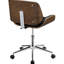 Comfortable Black Office Chair With Walnut Accents And Adjustable Firmness Seat Arm Width
