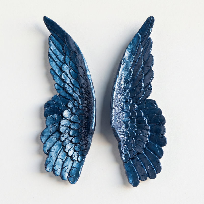 2 Wall Decor Set, Metallic Blue
