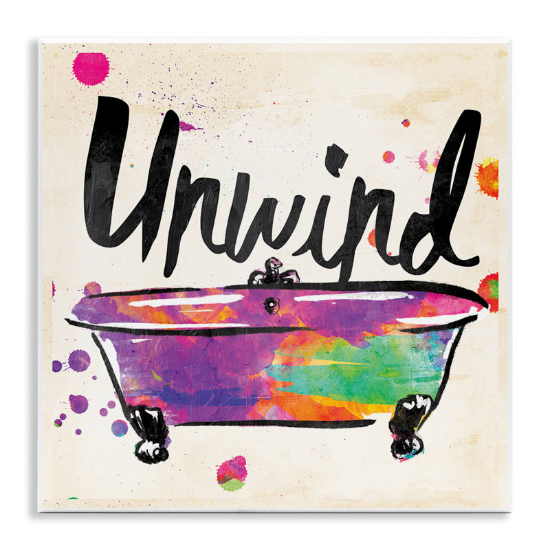 ''Unwind Rainbow Colours Icon Bath' Painting Print on Canvas