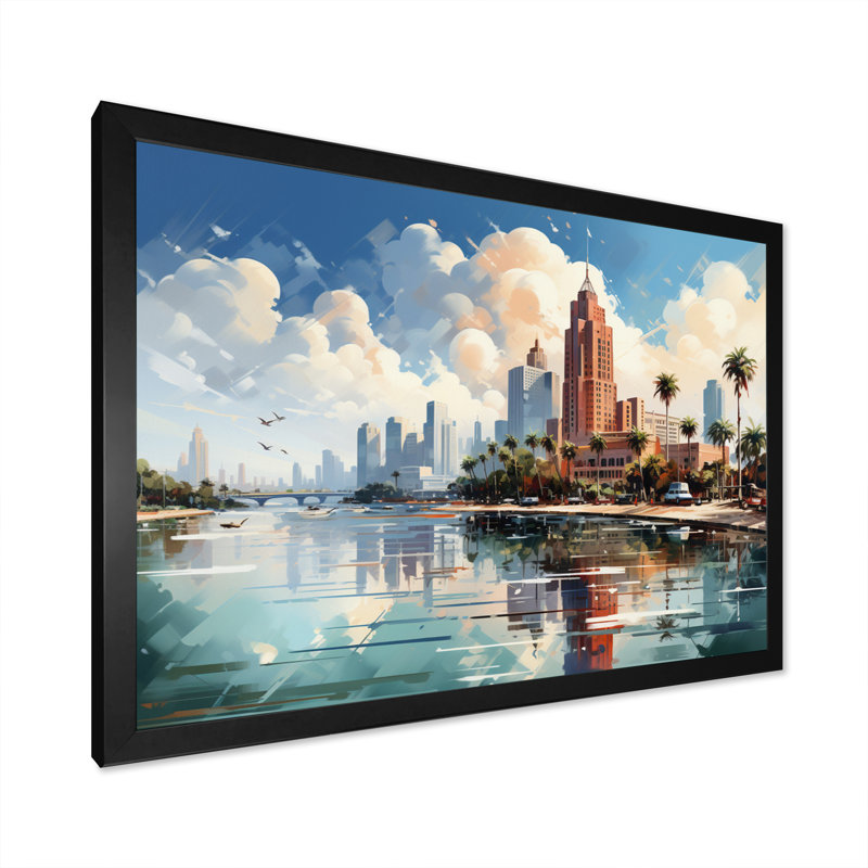 «Sunshines State Miami V», reproduction sur toile, H 24 po x l 32 po x P 1 po, Cadre photo noir