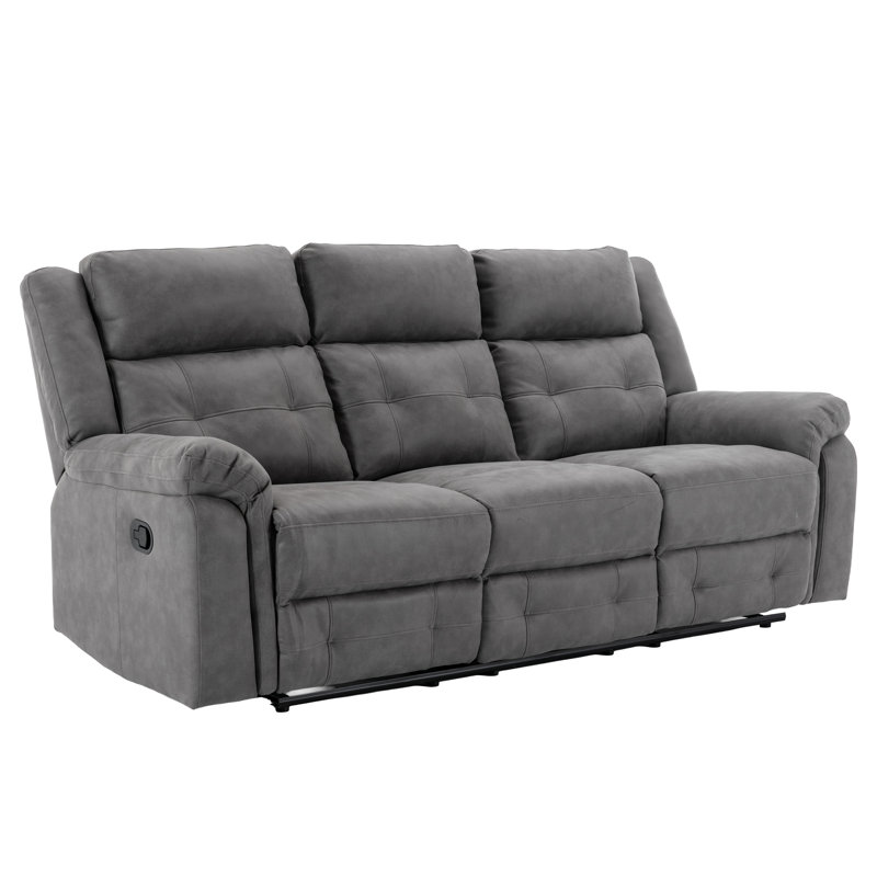 Bonachea 3 Seater Reclining Sofa, Dark Grey