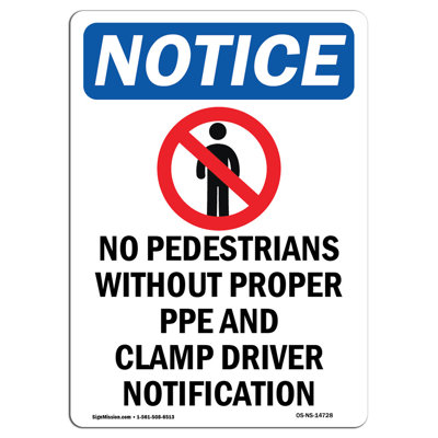 No Pedestrians Without Aluminum Sign 18 x 24