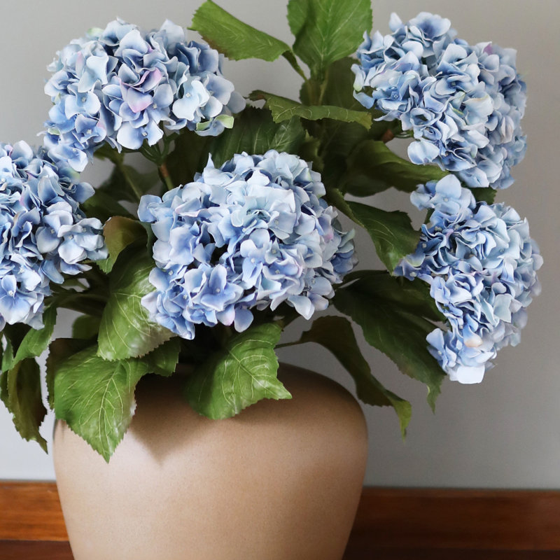 Double Hydrangea Faux Floral, Blue/Purple